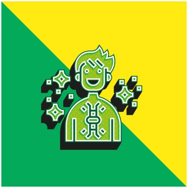 Antikorlar Yeşil ve Sarı modern 3D vektör simgesi logosu