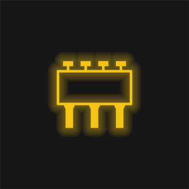 Billboard sarı parlak neon simgesi