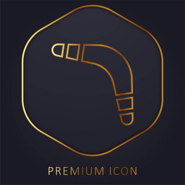 Bumerang altın çizgisi prim logosu veya simgesi
