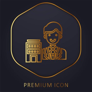 Agent golden line premium logo or icon clipart