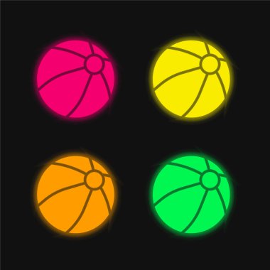 Dördüncü top parlayan neon vektör simgesi