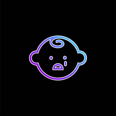 Baby Face Crying blue gradient vector icon