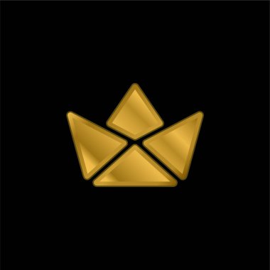 Tekne altın kaplamalı metalik simge veya logo vektörü