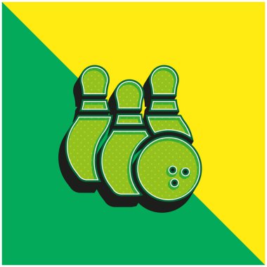 Bowling Green ve sarı modern 3d vektör simgesi logosu