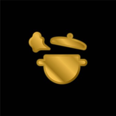 Kaynayan altın kaplama metalik simge veya logo vektörü