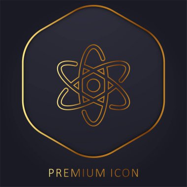 Atom altın çizgisi prim logosu veya simgesi
