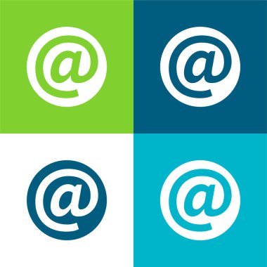 At Symbol Inside A Circle Flat four color minimal icon set