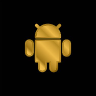 Android altın kaplama metalik simge veya logo vektörü