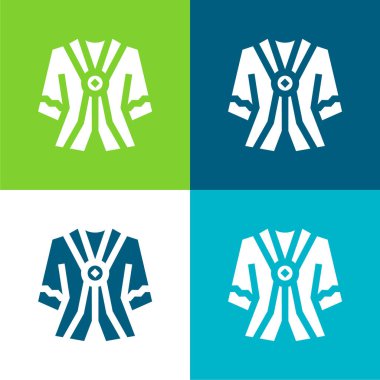 Batik Flat four color minimal icon set