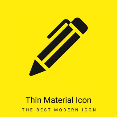 Ballpoint Pen minimal bright yellow material icon clipart