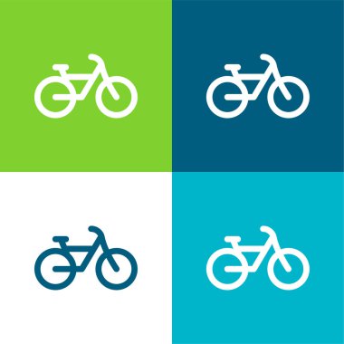 Motosiklet Düz 4 renk simgesi seti