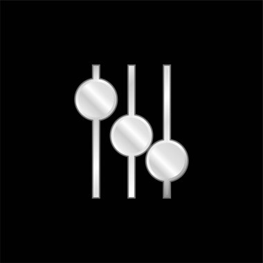 Audio Mixer Controls silver plated metallic icon