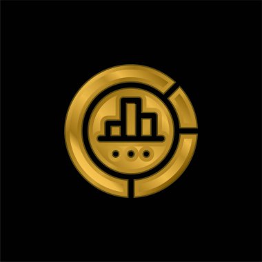 Analiz altın kaplama metalik simge veya logo vektörü