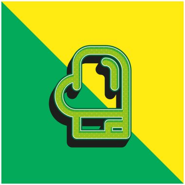 Boks Yeşil ve Sarı Modern 3D vektör simgesi logosu