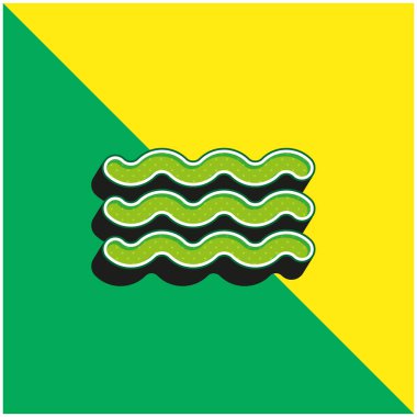 Aquarius Symbol Green and yellow modern 3d vector icon logo