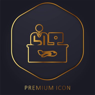 Havaalanı altın hat premium logosu veya simgesi