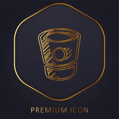 Bitbucket Sketched Social Logo Outline golden line premium logo or icon