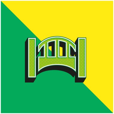 Köprü Yeşil ve Sarı modern 3D vektör simgesi logosu