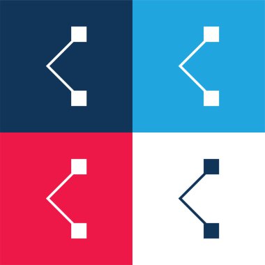 Soyut mavi ve kırmızı dört renk en küçük simge kümesi