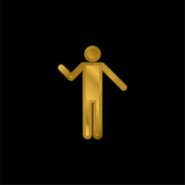 Temel Silüet altın kaplama metalik simge veya logo vektörü