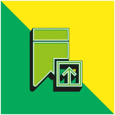 Yer imi Yeşil ve sarı modern 3d vektör simgesi logosu