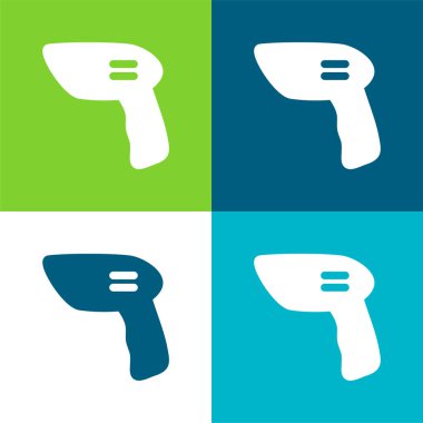 Bar Kod Tarayıcı Düz 4 renk en az simge seti