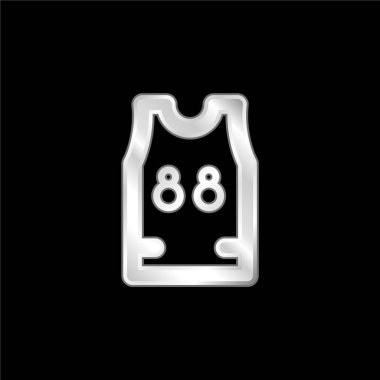Basketball Jersey silver plated metallic icon clipart