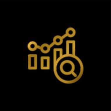 Analitik altın kaplama metalik simge veya logo vektörü
