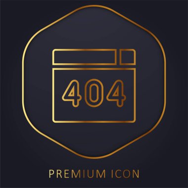404 Error golden line premium logo or icon clipart