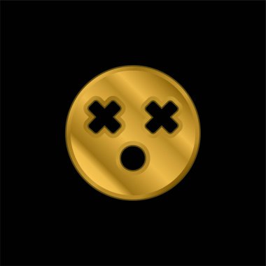 Kör Yüz altın kaplama metalik simge veya logo vektörü