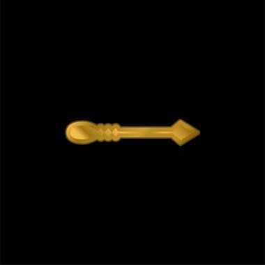 Ok altın kaplamalı metalik simge veya logo vektörü