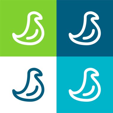 Kuş Düz 4 renk en küçük simge kümesi