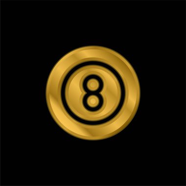 Bilardo altın kaplama metalik simge veya logo vektörü