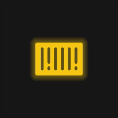 Barkod sarı parlayan neon simgesi