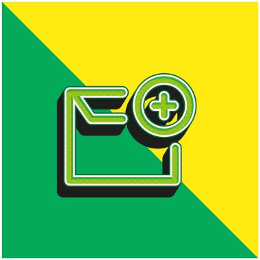 E- posta Yeşil ve sarı 3D vektör simgesi ekle