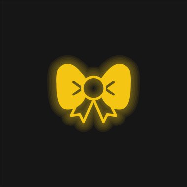 Baş sarı parlak neon simgesi