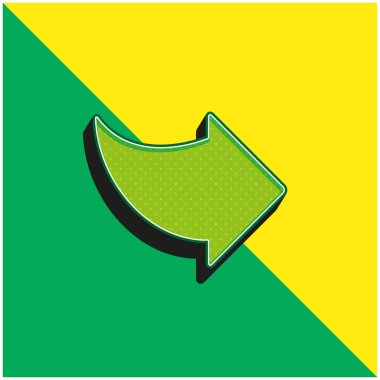 Siyah Sağ Ok Yeşil ve Sarı 3D vektör simgesi logosu