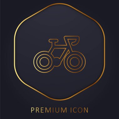Altın çizgili bisiklet logosu veya simgesi