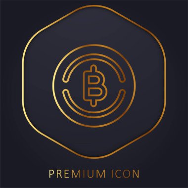 Bitcoins altın hat prim logosu veya simgesi