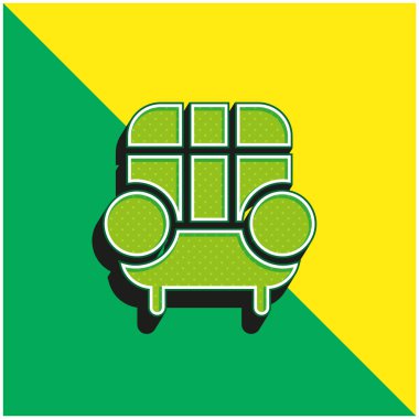 Koltuk Yeşil ve Sarı Modern 3D vektör simgesi logosu