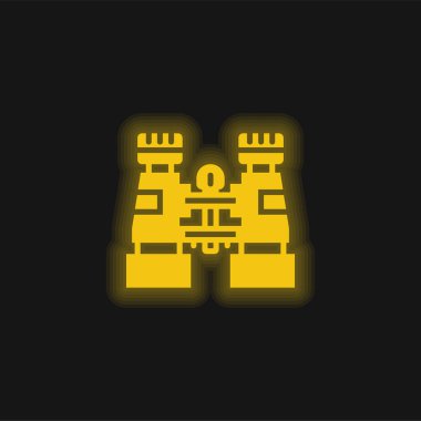 Dürbünler sarı parlayan neon simgesi