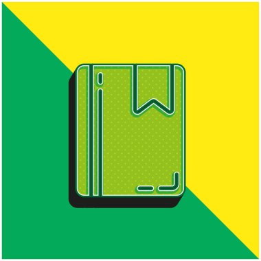 Kitap Yeşil ve Sarı Modern 3D vektör simgesi logosu