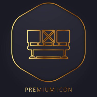 Bench golden line premium logo or icon clipart