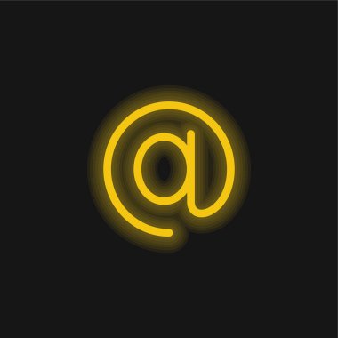 Sembol sarı parlak neon ikonunda