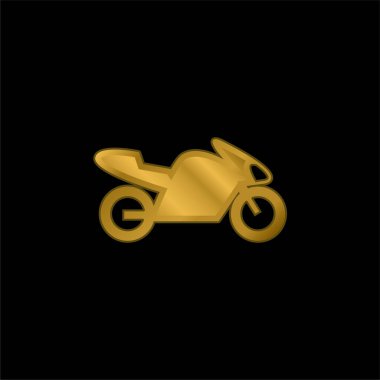 Motorlu Bisiklet, IOS 7 Arayüz Sembol altın kaplama metalik simge veya logo vektörü