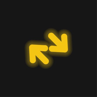 Çapraz Çapraz Sarı Parlayan Neon Simgesi Çifti