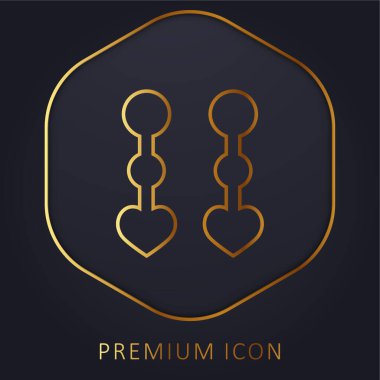 Bride Earings golden line premium logo or icon clipart