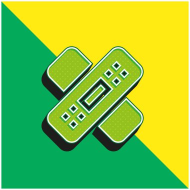 Bandaj Yeşil ve sarı modern 3d vektör simgesi logosu