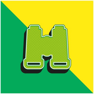 Dürbünler Yeşil ve Sarı Modern 3D vektör simgesi logosu