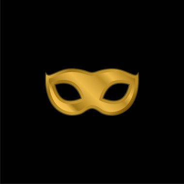 Black Carnival Mask Shape gold plated metalic icon or logo vector clipart